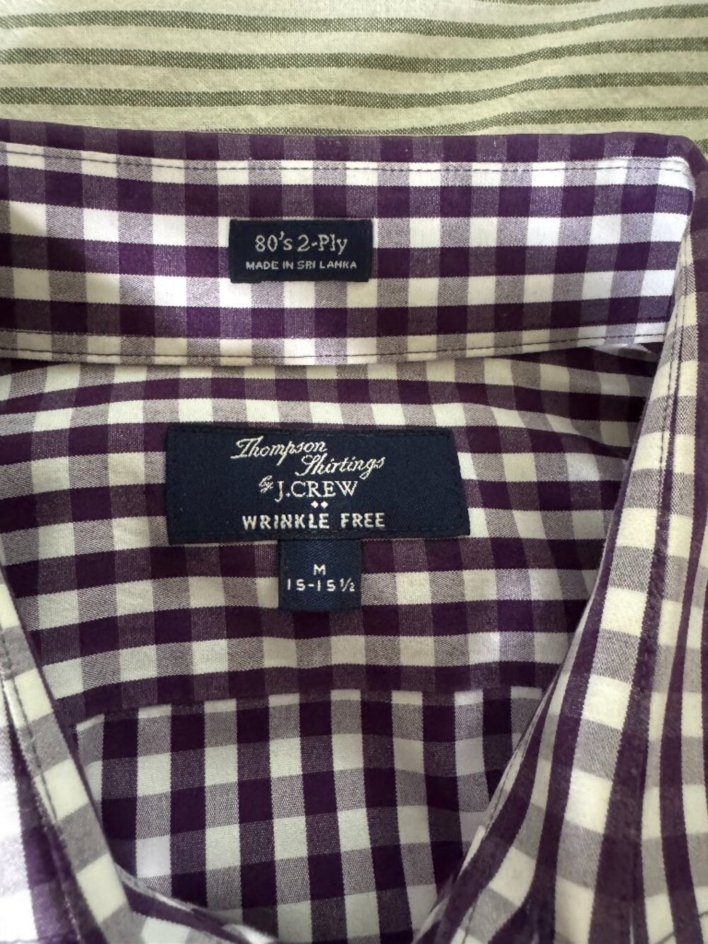 J.Crew Thompson Shirtings Gingham Dress Shirt | M 15-15.5 | 80s 2-Ply | Wrinkle